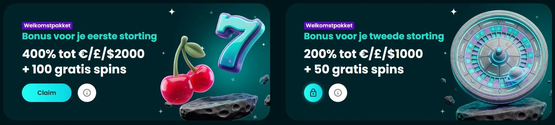 Bonussen bij Space Slotz