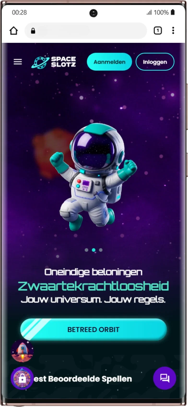 Mobiele ervaring bij Space Slotz